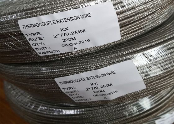 Goede prijs 2x0,5 mm 2x0,6 mm 2x0,8 mm Type E Thermocouple Extension Wire Metal Shield Glasvezel / PFA Geïsoleerd online